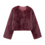 Women's Explosive Artificial Fur Coat Effect Short Jacket