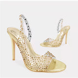 Transparent PVC Fabric Fish Mouth Fashion Sandals Women's Water Drill Tip Sexy Fine And Cool