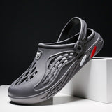 Summer New Men's Hole Shoes Breathable Beach Shoes Outdoor Half Drag Bag Head Personality Cold