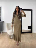 2025 Long-Sleeved Dress With Slim Skinny Knitted Long-Sleeved