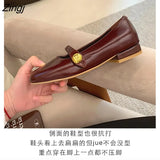 Women's Shoes Mary Jane Style Women's Shoes Low Heel Shallow Mouth Round Toe Solid Color Women's Shoes Party