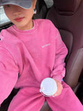 Autumn And Winter New Cotton Printing To Make Old Top + Pants Simple Letter Velvet Loose Knitting