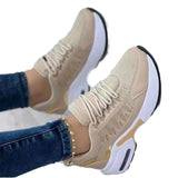 2025 New Casual Sneakers Women's Flying Slopes And Round Head With Mesh Breathable Women's
