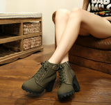 Boots Women's New High Heel Water Station Women's Shoes In The Autumn And Winter 2025 Martin Boots Round Head And Women's Single Boots