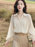 Chiffon Shirt Women 2025 New Spring Temperament T-Shirt Fashion Fashion Fashion High-End Feel French