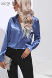Women Shirt 2023 Satin Womens Tops Female Clothing Solid Long Sleeve Shirts and Blouse Basic Ladies Tops OL Women's
