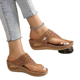 Flip Slippers Women Wear New Summer Fashion Casual Slope Heel Thick-Soled Beach Shoes