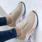 Spring And Autumn New Large-Size Casual Single-Shoe Women Flying Weave Slope And Front Lace Mesh Breathable Women's