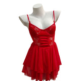 You Roses 2025 New French Pyjamas Women Net Yarn Sexy Pajamas Pure Desire Slinging Small Bosom Pyjamas