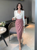 Xixi 2025 Spring New Temperament Commuting High Waist Half-Body Dress Design Packed Fishtail Dress