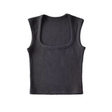 Zingj Trend Women's Knitted Jacket Generous Collar Solid Color Slim Short Style Small Vest High Waist Navel Sleeveless