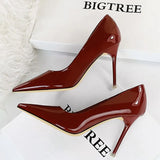 Shoes Patent Leather Woman Pumps Pointed Toe High Heels Sexy Women Office Shoes Stiletto Heels Fashion Women Basic