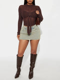 Front Breast Bow Kinetic Sweater With Sexy Body-Renovation Hottie Light Ripe Wind Pure