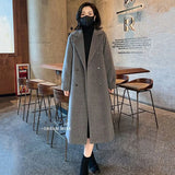Zingj Chic Woolen Coat Foreign Style 2023 Autumn And Winter New Fashion Korean Version Loose Medium Long Plus Thick Woolen