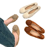 Wind Gentle Single Shoes Women 2025 New Spring Soft-Soled National Style Retro New Chinese Rose Ballet Bean