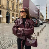 Women's Street Trend Locomotive Wind Sheep Leather