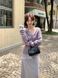 Special Price Does Not Return] Xiu Xixi 2025 Autumn Long-Sleeved V-Neck Flower Knitted Woolen Woman