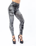 Imitation Denim Super Stretch Cropped