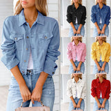 Zingj Women's Spring And Summer New Denim Jacket Long Sleeve