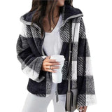 Double-Sided Plush Lattice Large-Size Coat For Autumn And Winter