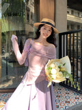 Xixi 2025 Spring New Korean Version Of The Flower Temperament Collar Wool Knitted Women's Top