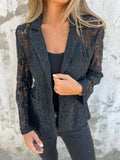 Spring And Summer Women's New Fashion Casual Leash Pure Color Lace Suit