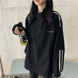 Zingj Web Celebrity Zipper Hoodie Female Spring And Autumn Thin Model 2024 New Korean Version Stripe College Wind Student Jacket