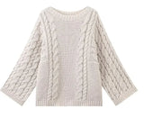Women's INS Burst Round Horn Horn Sleeve Knitted Loose