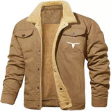 Men's Autumn And Winter New Men's Velvet Cotton Jacket Work Jacket Casual Jacket Men's