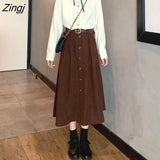 Women Sets 2 Piece Bow Shirts Button High Waist A-line Dress Elastic Draped Mid-calf Skirts Sweet College Korean Style