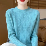 Girl Feeling Jasmine Sweater Knitted Retro Collar Top Autumn And Winter Thick Bottom Shirt