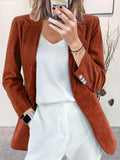 Winter Corduroy Suit Jacket Solid Color Casual Professional Small Suit Jacket Office Women's Clothing Blazer Women