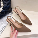 Summer New Pointed Thin Heel Single Shoes Behind The Empty Sandals High Heels Muller