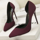 New Woman Pumps Suede Women Heels Stiletto Fashion Office Shoes Pumps Sexy High Heels 10 Cm Ladies Shoes Women's