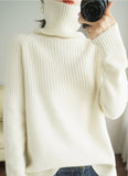 Zingj Autumn And Winter Lazy Wind Thickened High-Necked Sweaters Women's Long-Sleeved Solid Color Pile Collar Knitted Bottomed