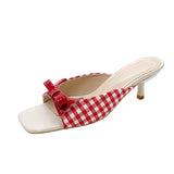 Cool Slippers 2025 Summer Toe A Word High-Height Cool Slippers Square Head French Style Wear Fine And