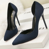 New Woman Pumps Suede Women Heels Stiletto Fashion Office Shoes Pumps Sexy High Heels 10 Cm Ladies Shoes Women's
