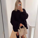 Women's ZA Street Fashion Multi-Colored Half-Neck Knitwear