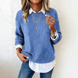Sheintemu Autumn And Winter Long-Sleeved Round-Neck Casual Burst