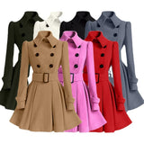 And Winter New Repair Lotus Leaf Side Of The Women's Hair Coat Belt Buckle Style This Coat Coat Wind