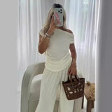 Women's INS Bursts Of Sleeveless Knitted Trousers Set Holiday Light