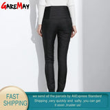 Women Winter Pant High Waist Duck Down Warm For Ladies Work Casual Slim Womens Formal Trousers Long Black Pants Women's