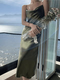 Satin Slip Maxi Dress-Outfit