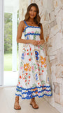 Zingj Southeast Asia New Small Flower Wave Sling Skirt High-End Temperament A-Line