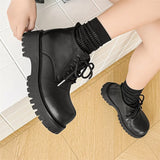 Zingj Martin Boots Men's Fall / Winter British Gauge Tide Tooling Locomotive Black Knight Short Boots