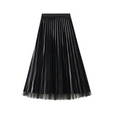 Velvet Mesh Dress Women Wear Both Sides Of The 2025 Autumn And Winter New Long High-Waisted 100-Fold Dress