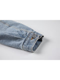 Women Lamb Wool Jean Jacket Korean Vintage Single Breasted Fleece Denim Coat 2023 Winter Fashion Casual Warm Thickened