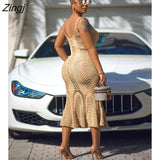 Sexy Hollow Out O Neck Knit Maxi Dresses Women Summer New 2023 Beach Vacation Streetwear