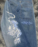 Zingj Y2K Baggy Jeans Men's Pattern Hip-Hop Street Harajuku Men's Wide-Legged Pants 211-0-Outfit