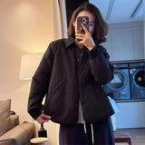 Collar Dark Buckle Cotton Coat Short Coat Women's Autumn And Winter New Loose Thin Cotton Coat
